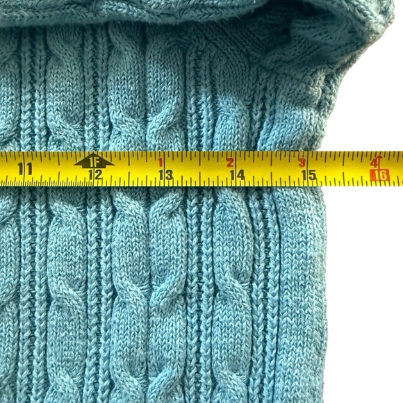 St. John’s Bay Baby Blue Cable Knit Cotton Sweater Small Petite - Picture 5 of 10